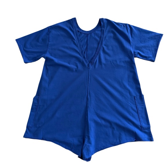 Free People Hot Shot Tee Romper Electric Shock Blue Size Small New With Tags - Picture 6 of 6